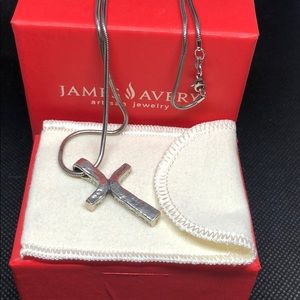 James Avery rustic cross on snake chain necklace